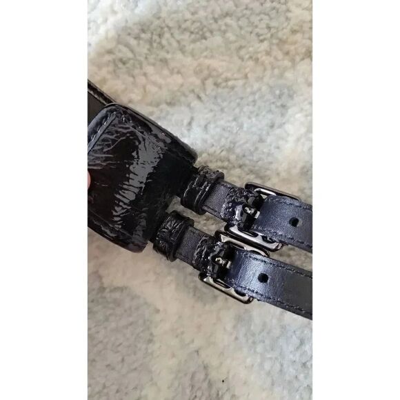 Burberry black potent double buckle leather main image 10